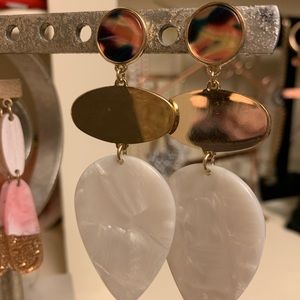 BaubleBar Lucite/Gold Drop Earrings - NWOT